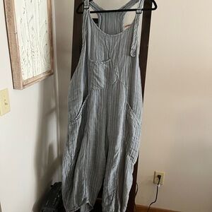 Cynthia Ashby linen overalls